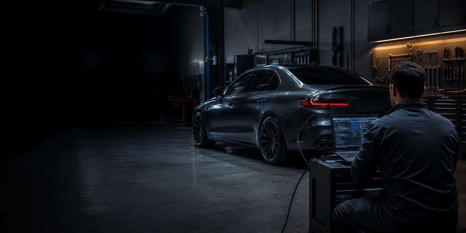 Deaton Auto engineer performing remote vehicle diagnostics